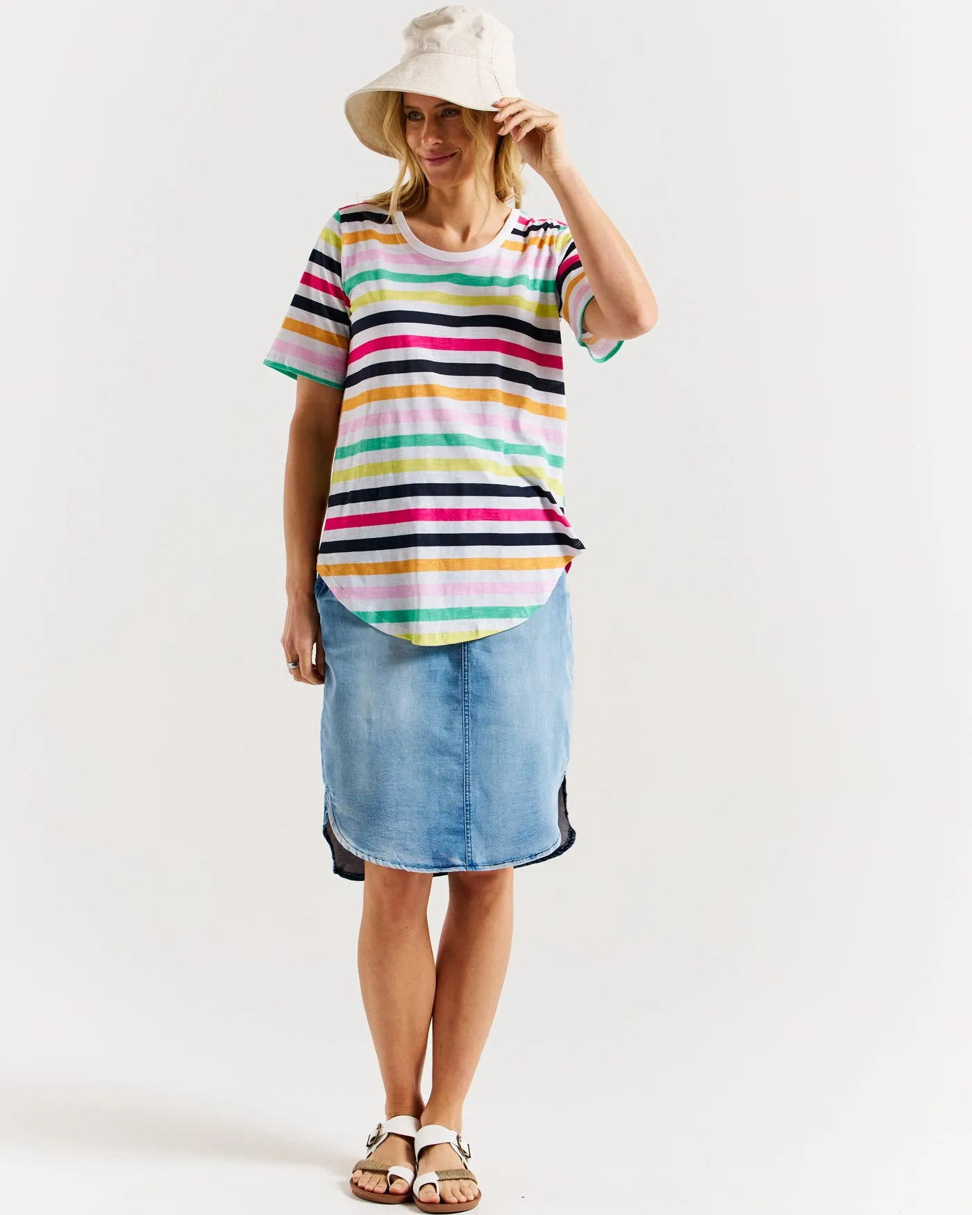 Betty Basics Ariana Tee Rainbow Stripe sold by Shine On product image thumbnail 4