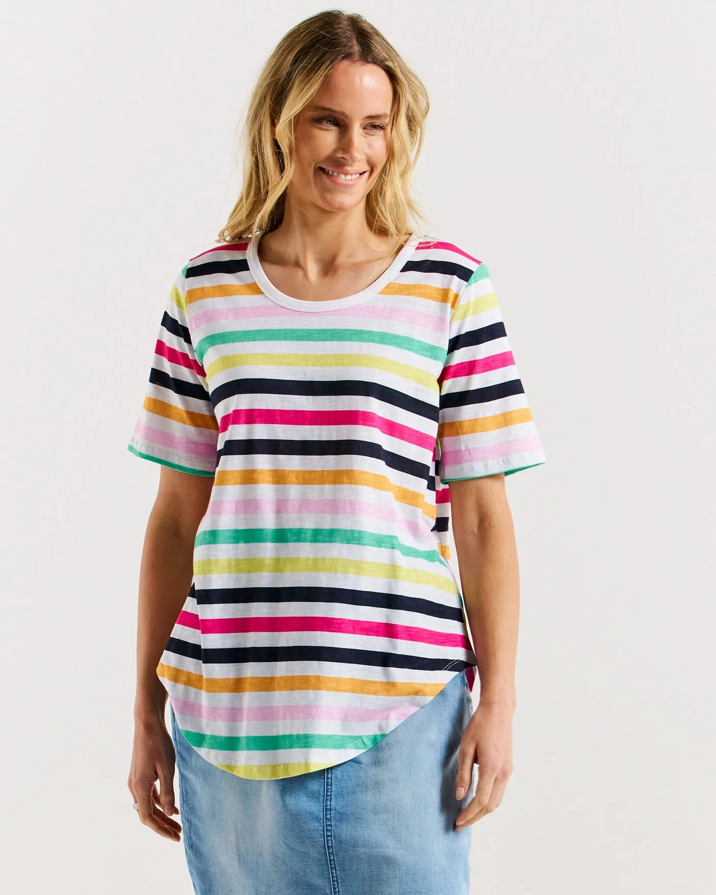 Betty Basics Ariana Tee Rainbow Stripe sold by Shine On product image thumbnail 2