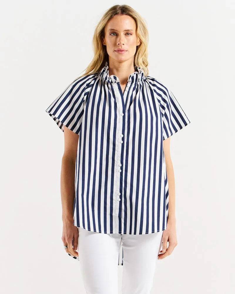 Betty Basics Caspian Blouse Blue/White Stripe sold by Shine On product image thumbnail 2