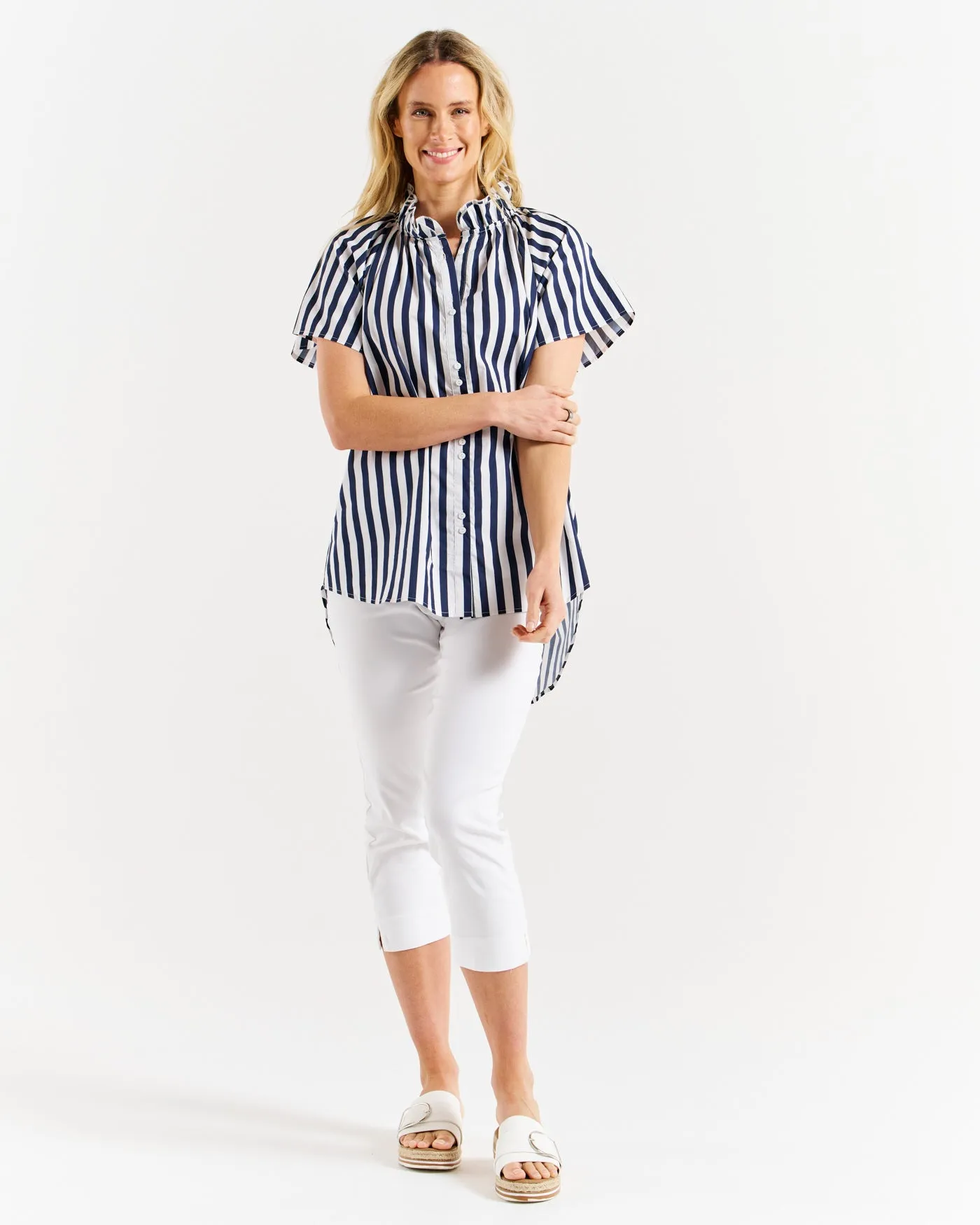 Betty Basics Caspian Blouse Blue/White Stripe sold by Shine On product image thumbnail 5