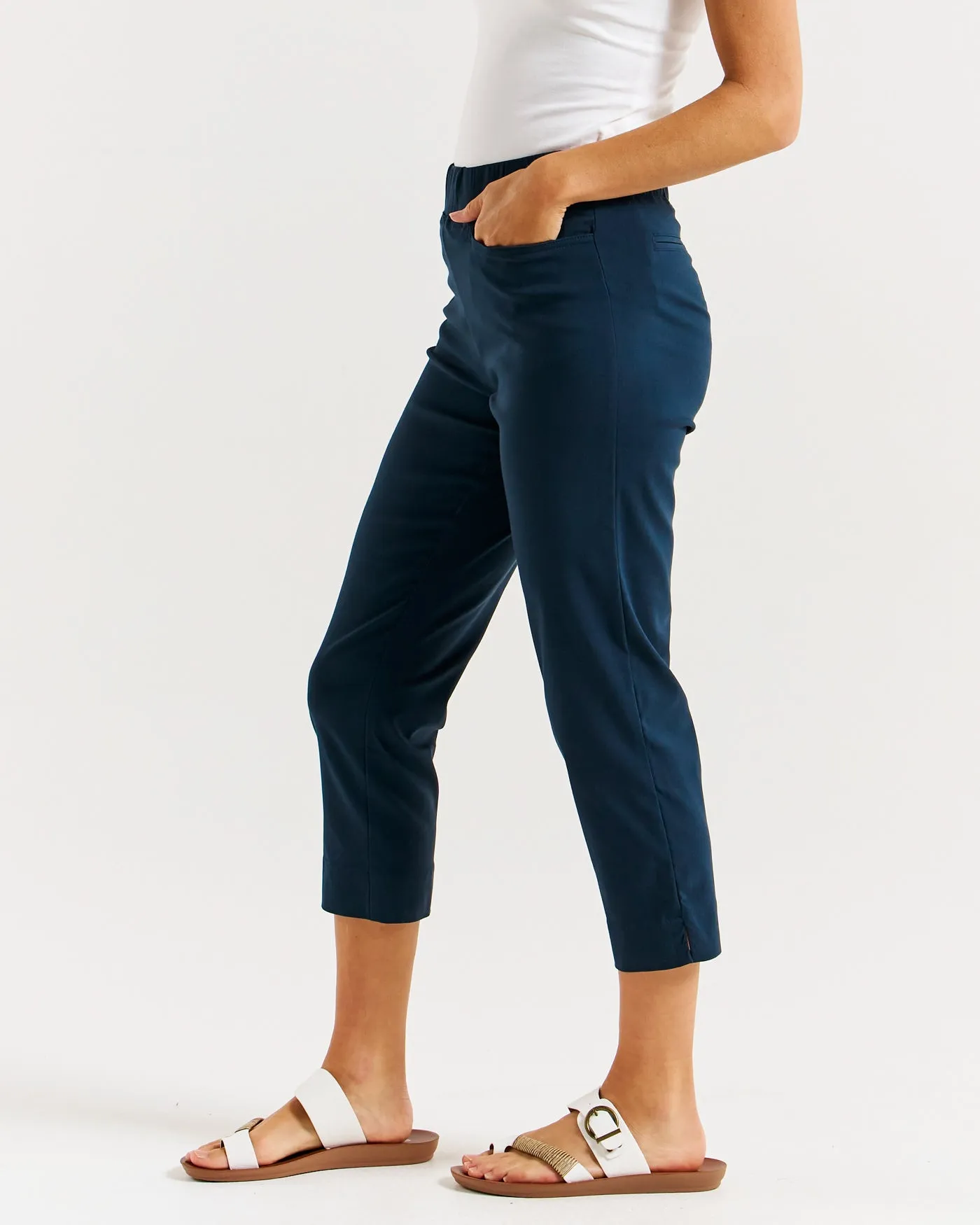 Betty Basics Crop Bengaline Pant Navy sold by Shine On product image thumbnail 5