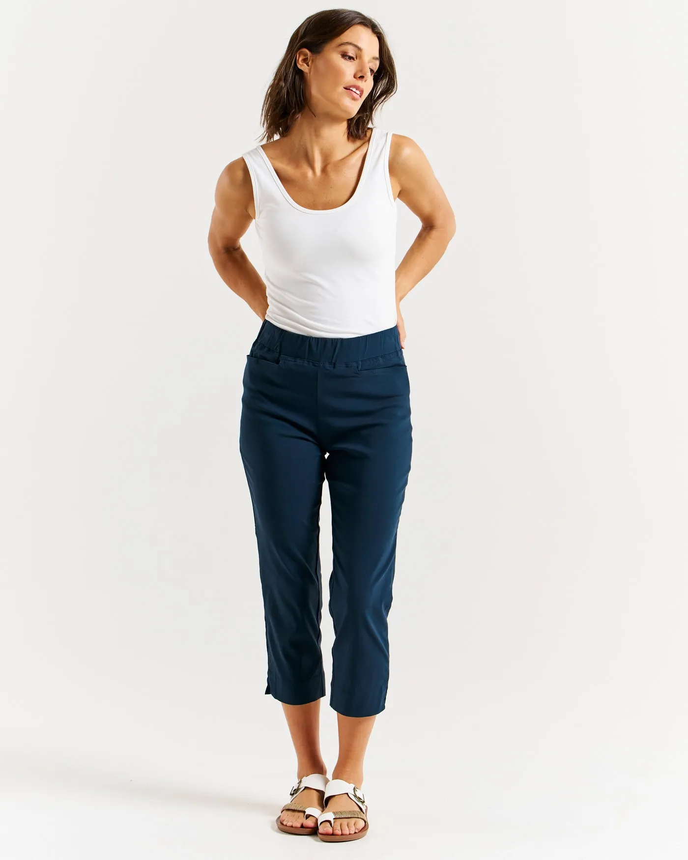 Betty Basics Crop Bengaline Pant Navy sold by Shine On product image thumbnail 3