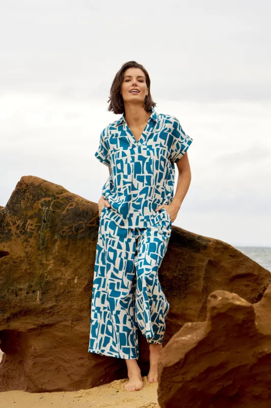 Betty Basics Flores Blouse Geo Print sold by Shine On