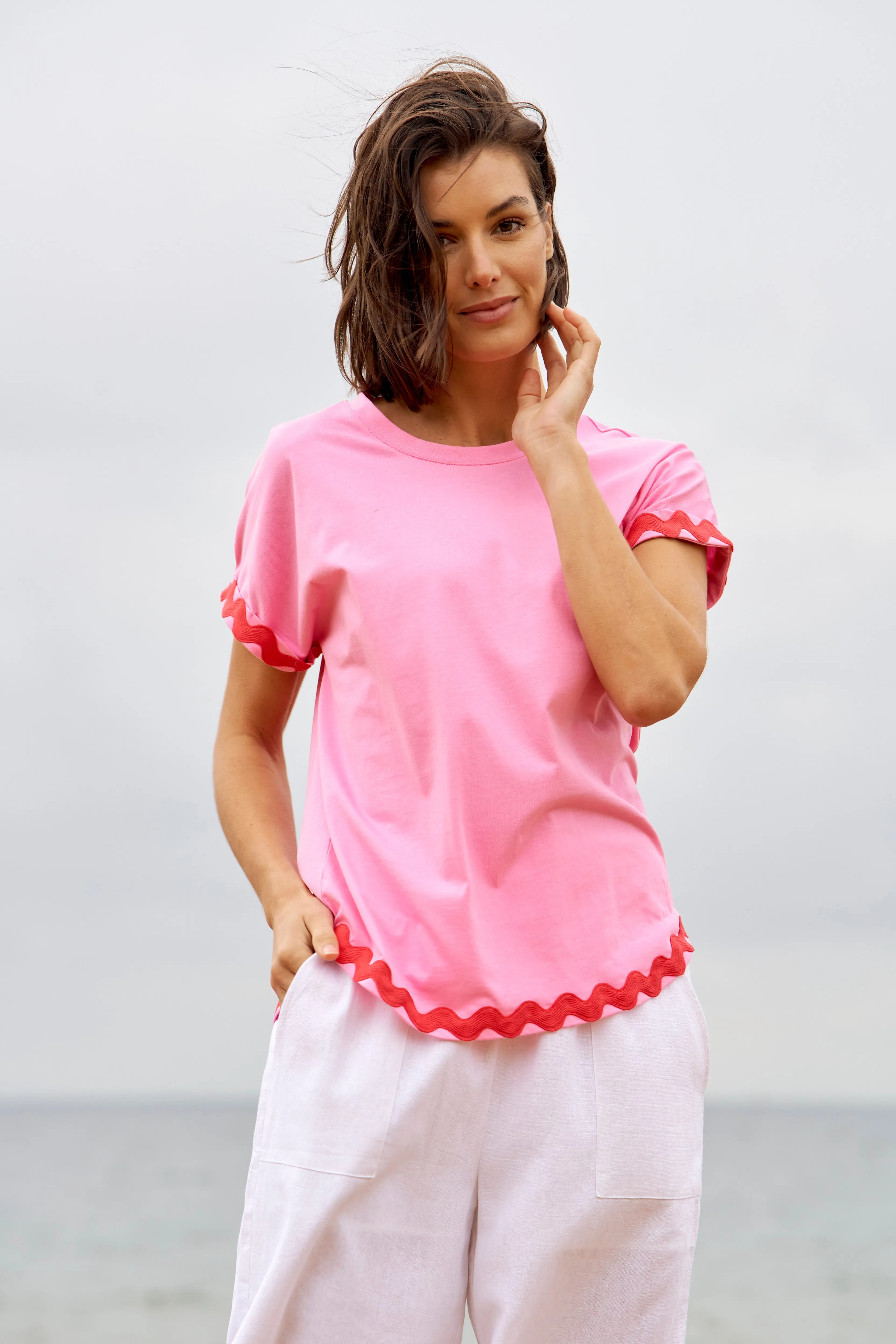 Betty Basics Sunny Tee Red/Pink Ric Rac sold by Shine On