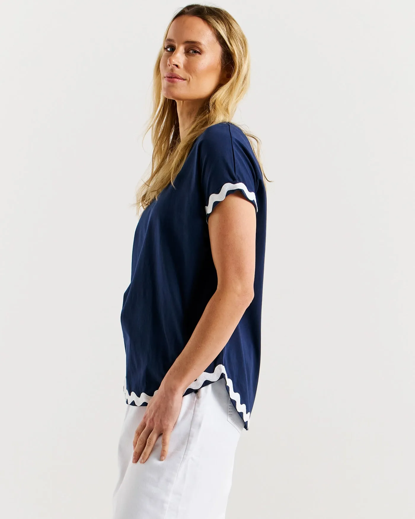 Betty Basics Sunny Tee Navy/White Ric Rac sold by Shine On product image thumbnail 4