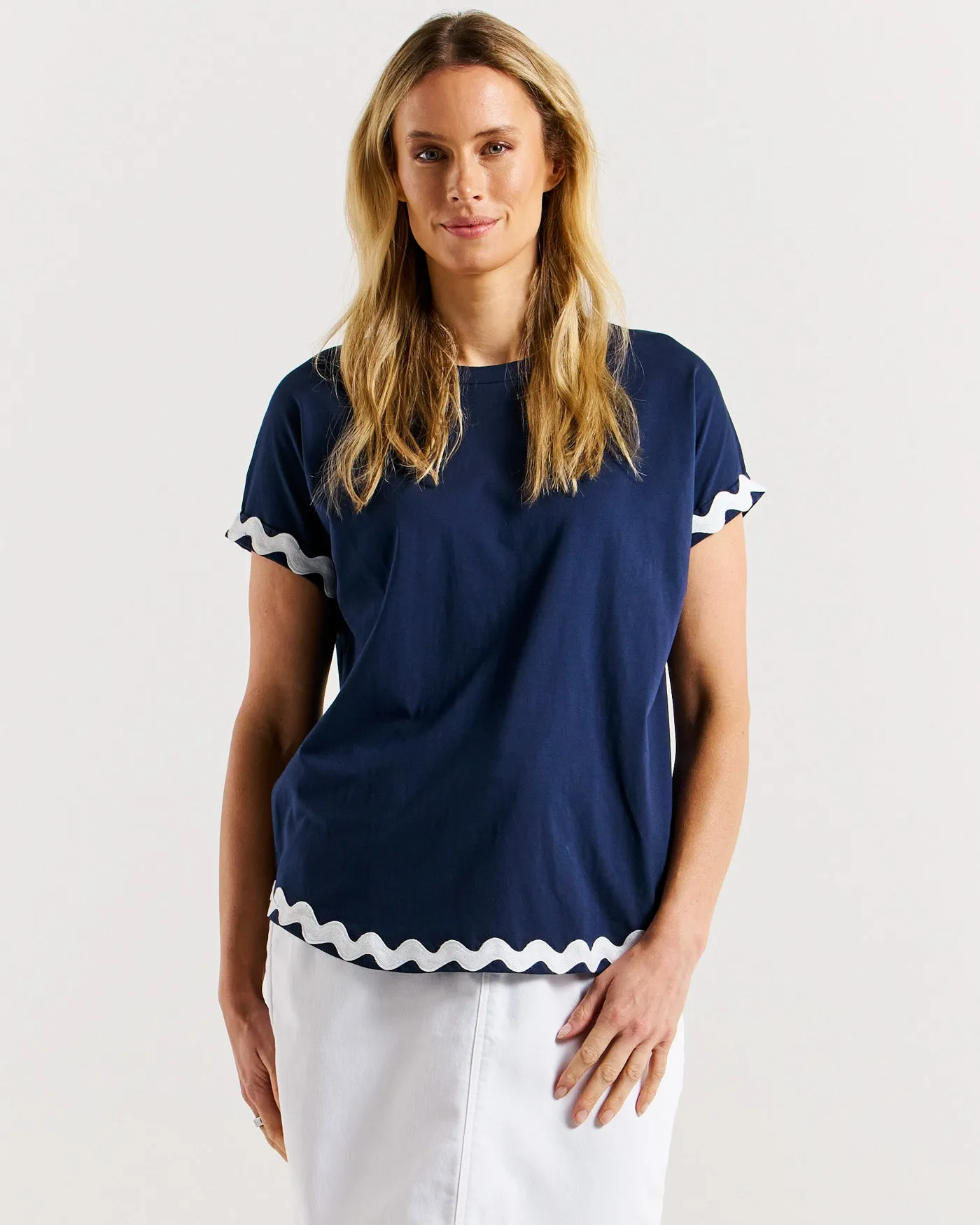 Betty Basics Sunny Tee Navy/White Ric Rac sold by Shine On product image thumbnail 2
