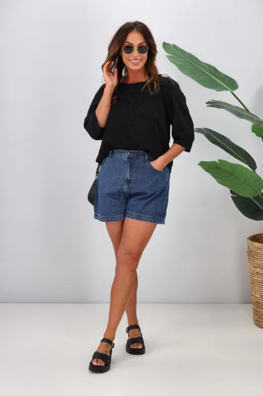 Shine On Label Lana Embroidered Top Black made by Shine On