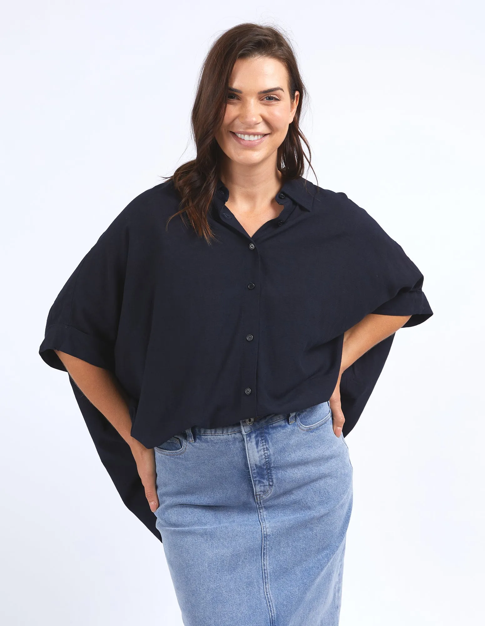 Elm Blaise Shirt Dark Sapphire sold by Shine On