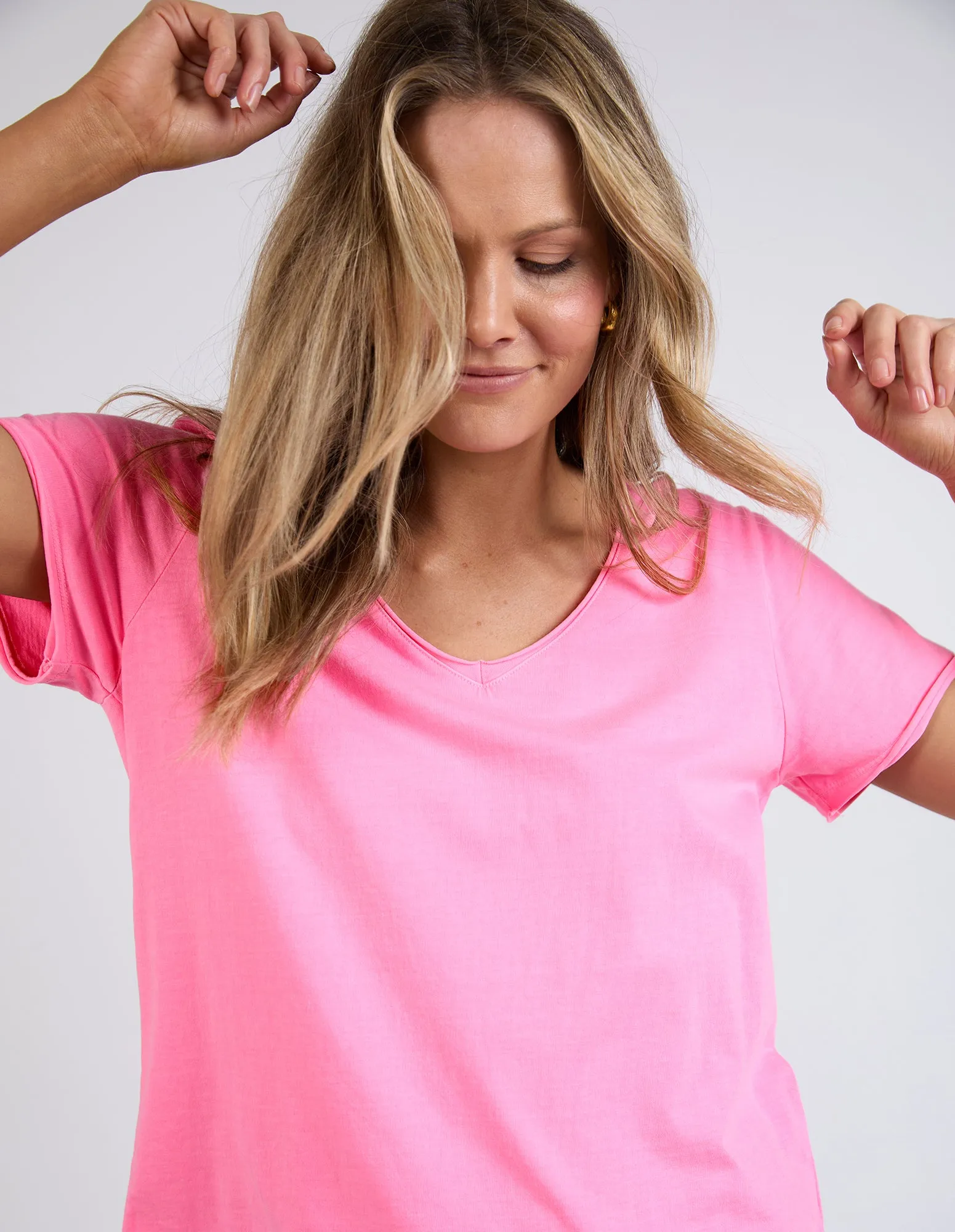 Elm Fundamental Vee Tee Neon Pink sold by Shine On product image thumbnail 4