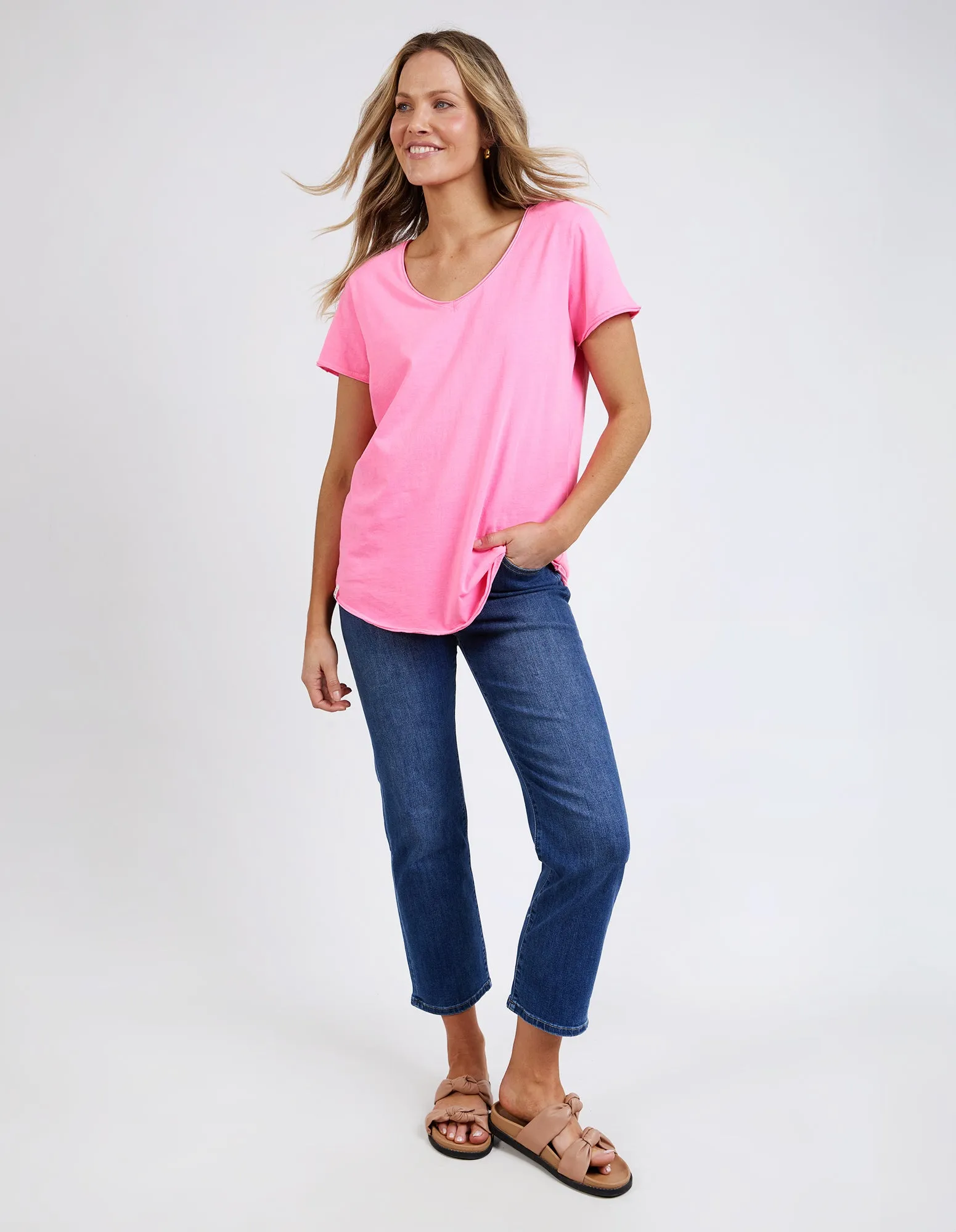 Elm Fundamental Vee Tee Neon Pink sold by Shine On product image thumbnail 3