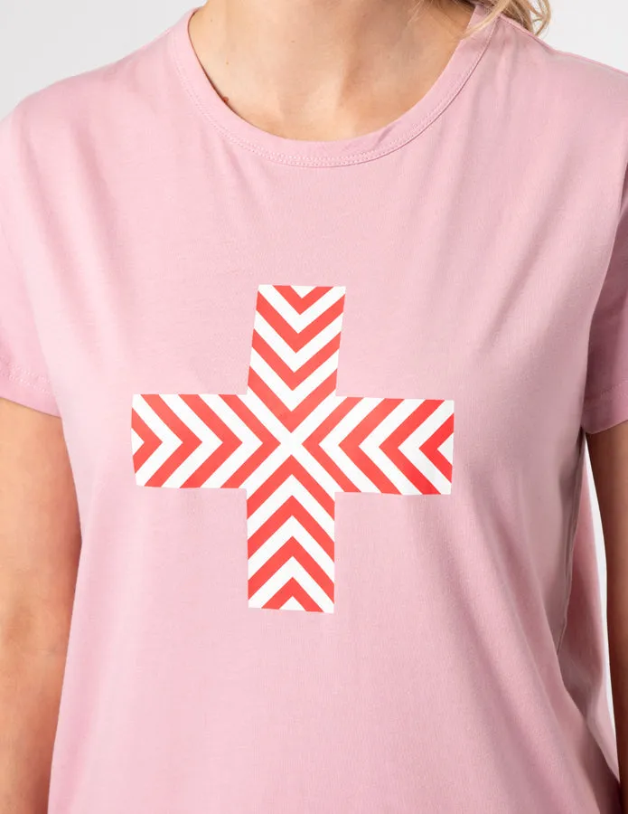 Stella + Gemma T-Shirt Blush Red Chevron Cross sold by Shine On product image thumbnail 2