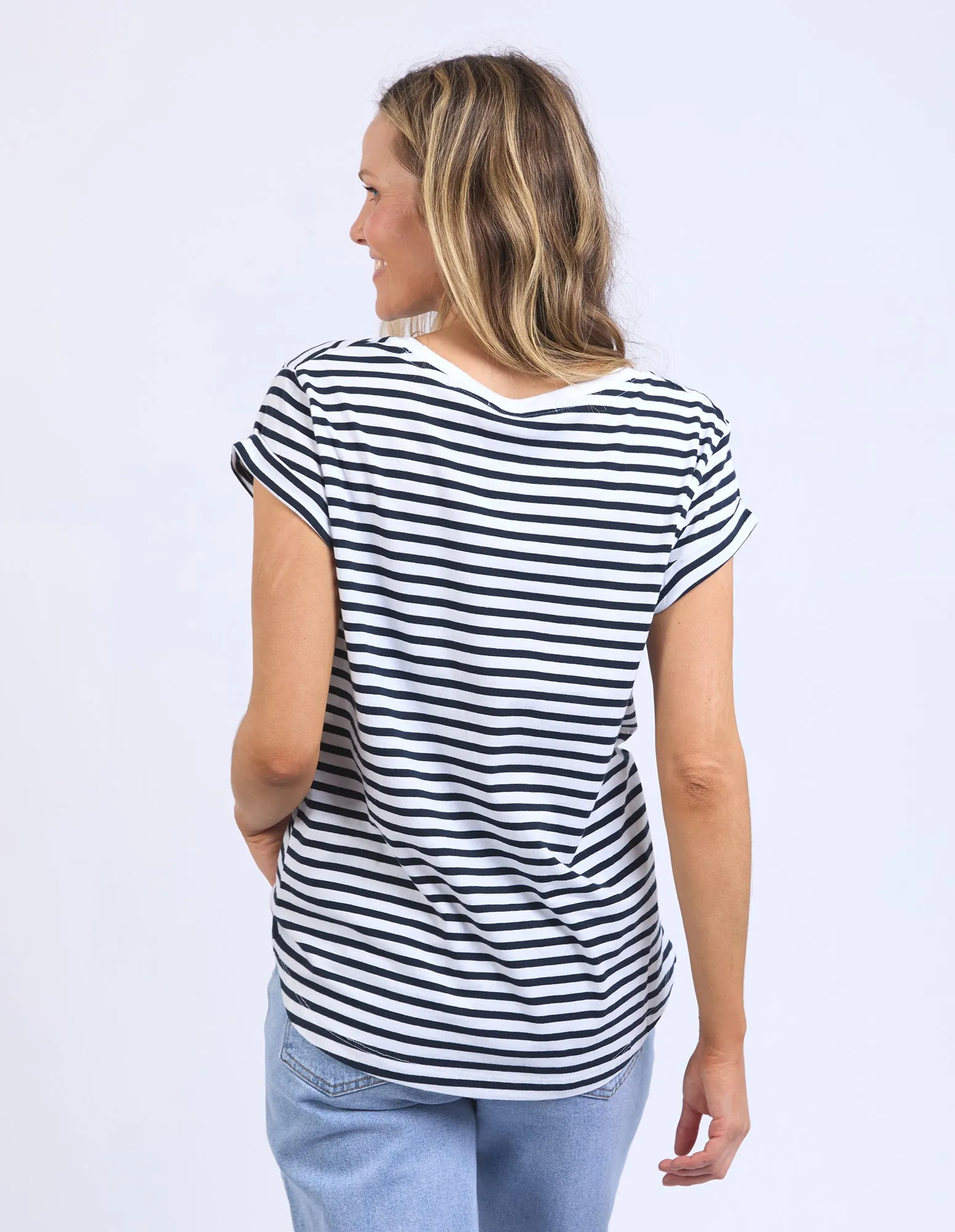 Foxwood Signature Stripe Tee Dark Sapphire/White Stripe sold by Shine On product image thumbnail 5