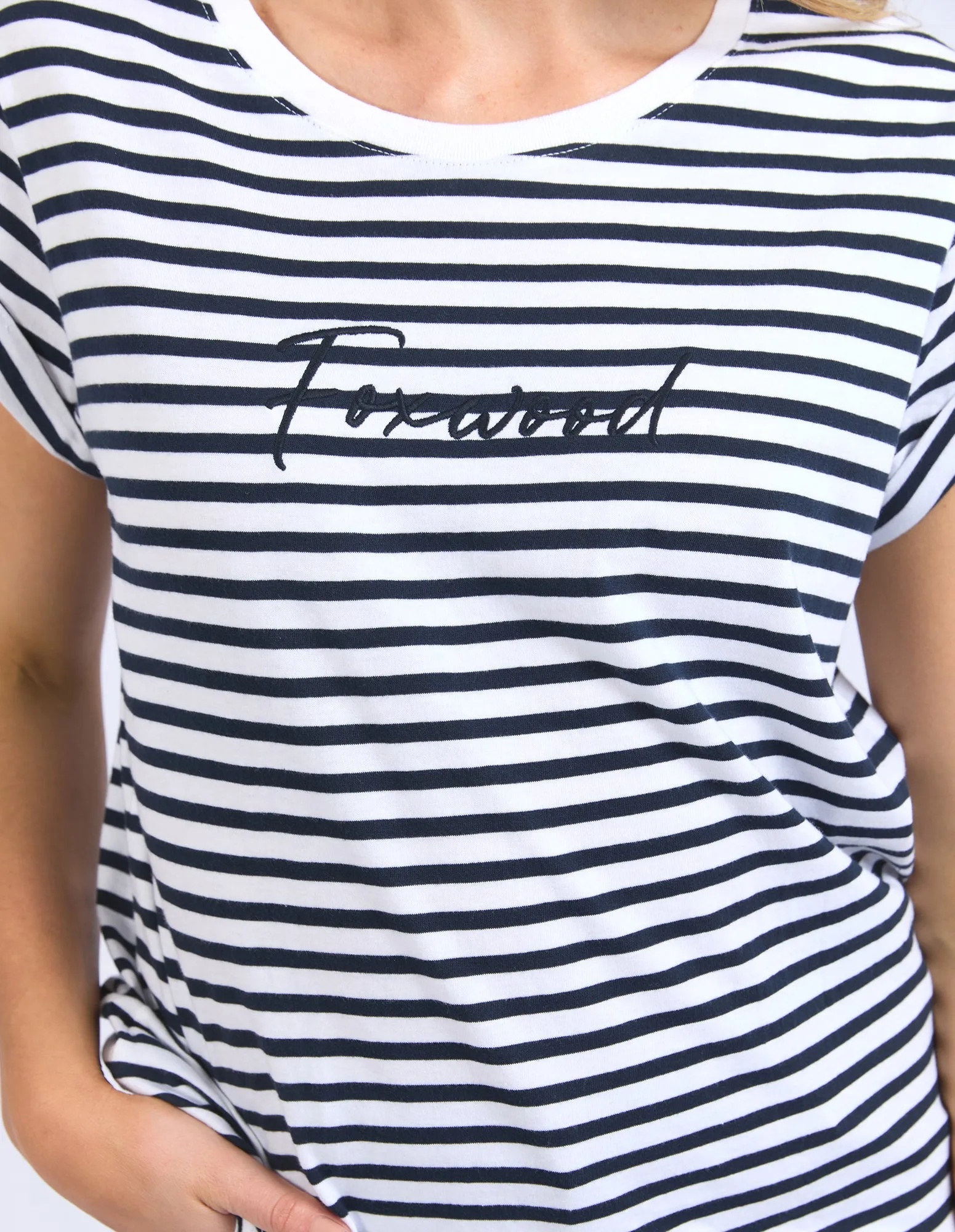 Foxwood Signature Stripe Tee Dark Sapphire/White Stripe sold by Shine On product image thumbnail 2