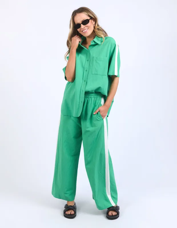 Elm Frances Stripe Pant Greenbriar/Marshmellow Stripe sold by Shine On