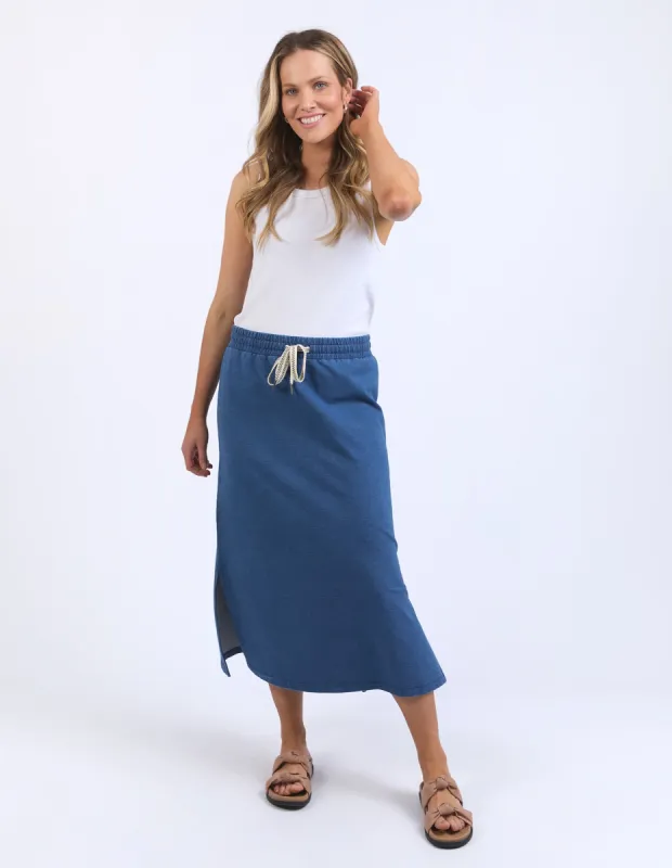 Elm Travel Skirt Denim Look Indigo Blue sold by Shine On