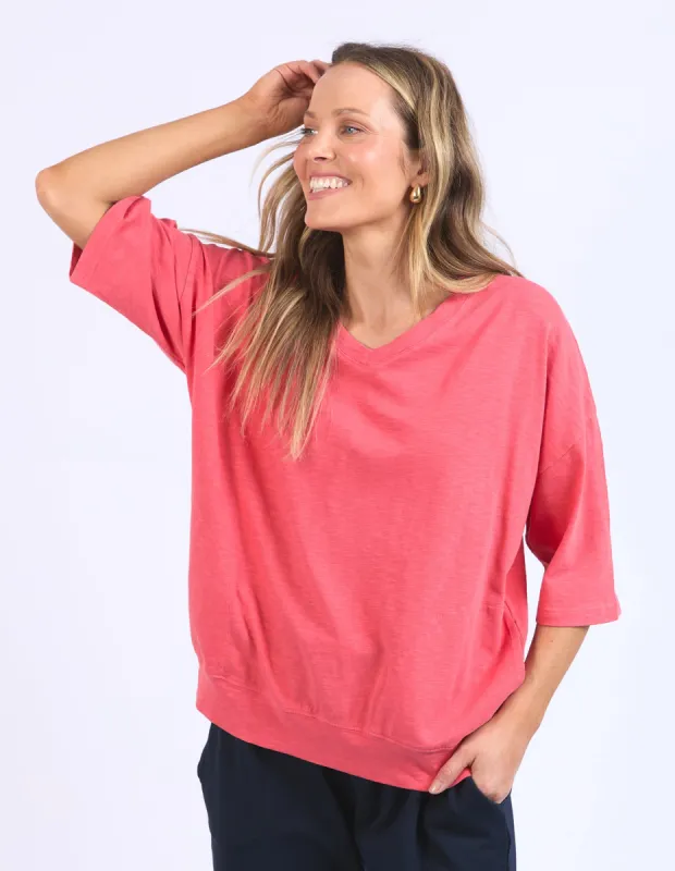 Elm Mazie Vee Neck Sweat Watermelon Crush sold by Shine On