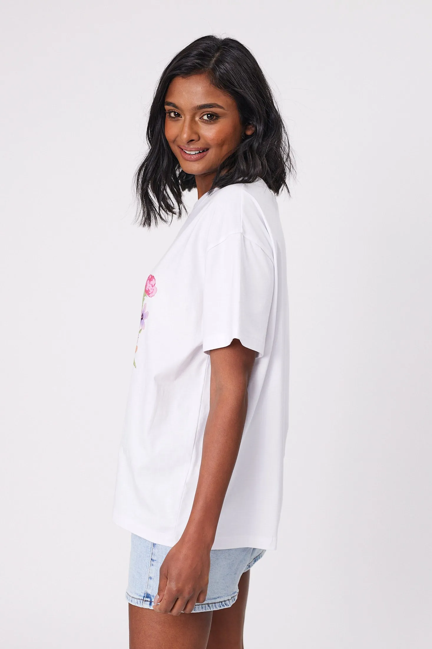 Shine On Label Floral Fantasy Tee White sold by Shine On product image thumbnail 4
