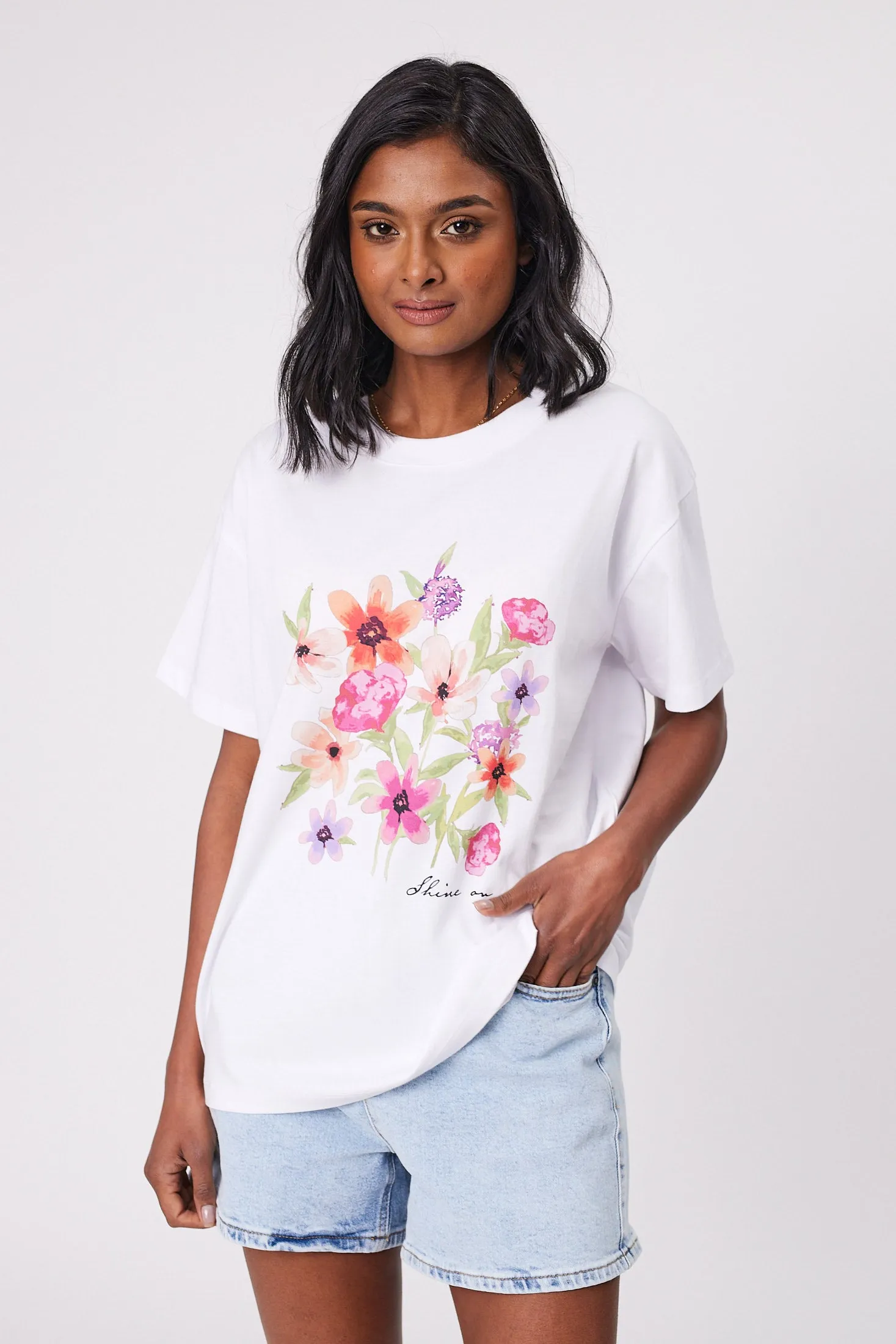 Shine On Label Floral Fantasy Tee White sold by Shine On product image thumbnail 2