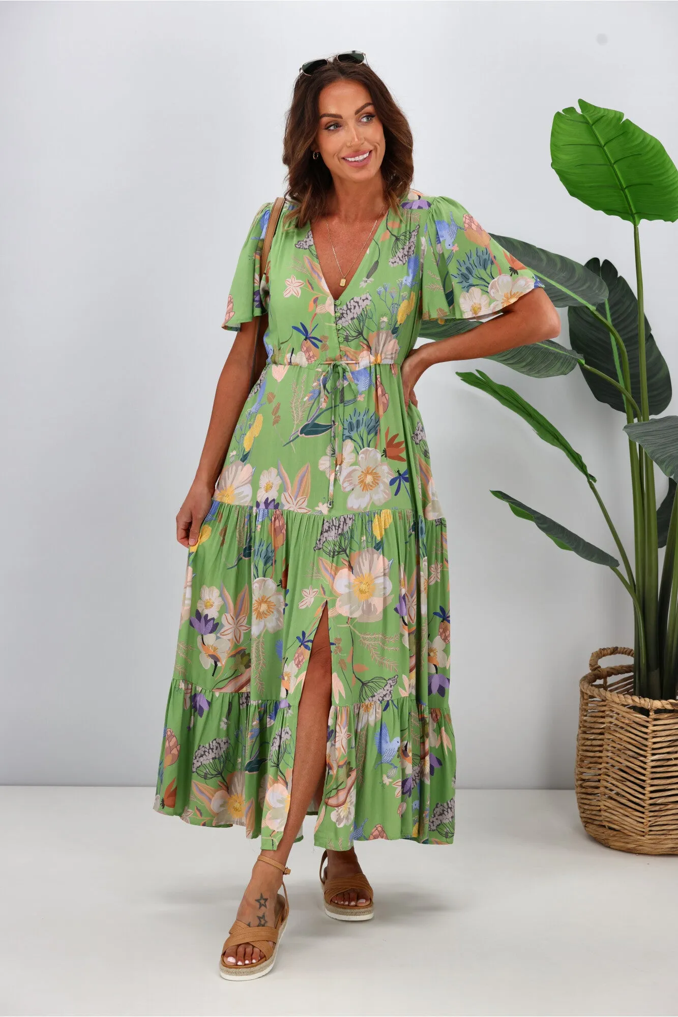 Fria Enchanted Forest Maxi Dress Green sold by Shine On product image thumbnail 4