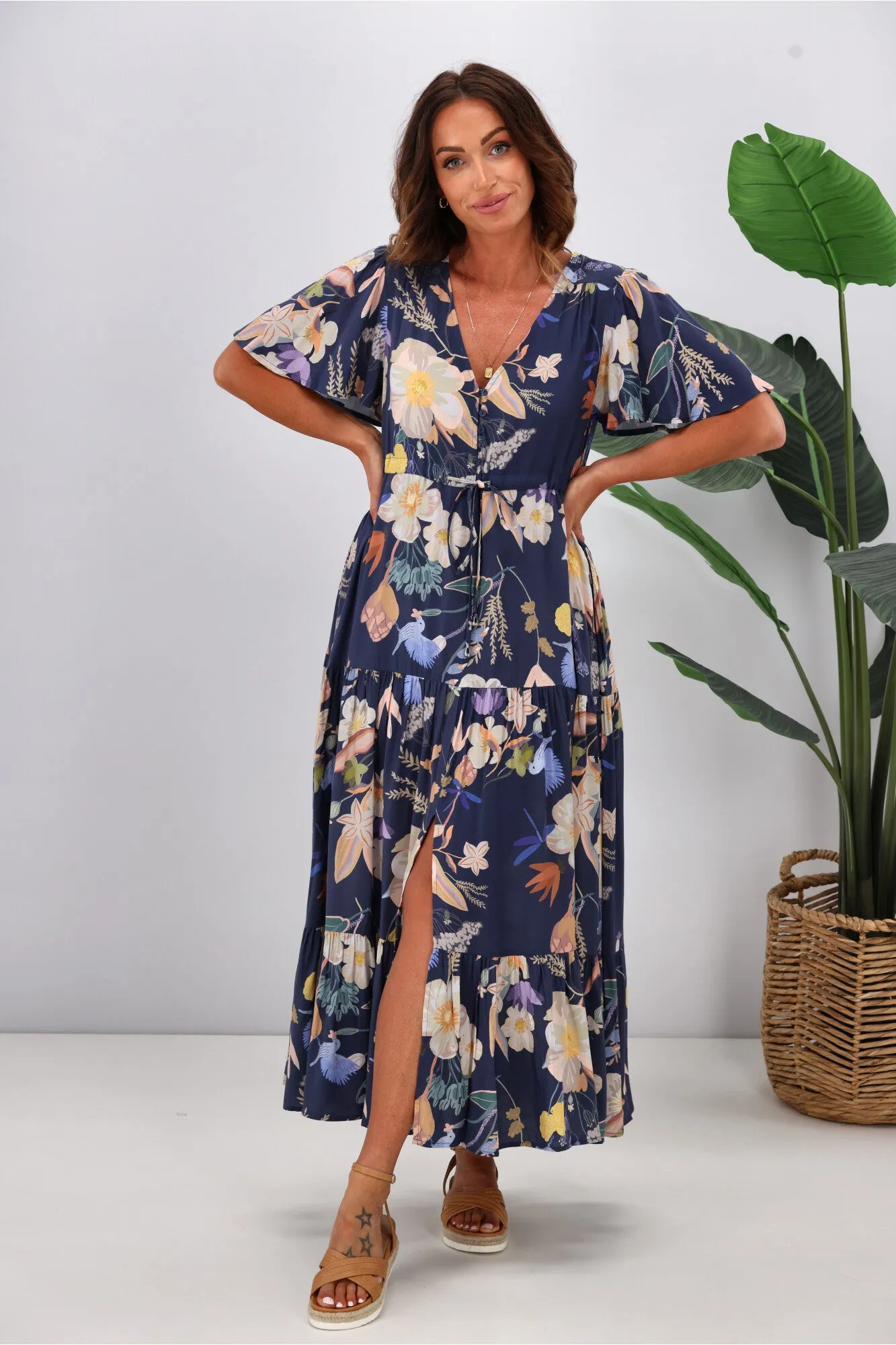 Fria Enchanted Forest Maxi Dress Navy sold by Shine On product image thumbnail 3