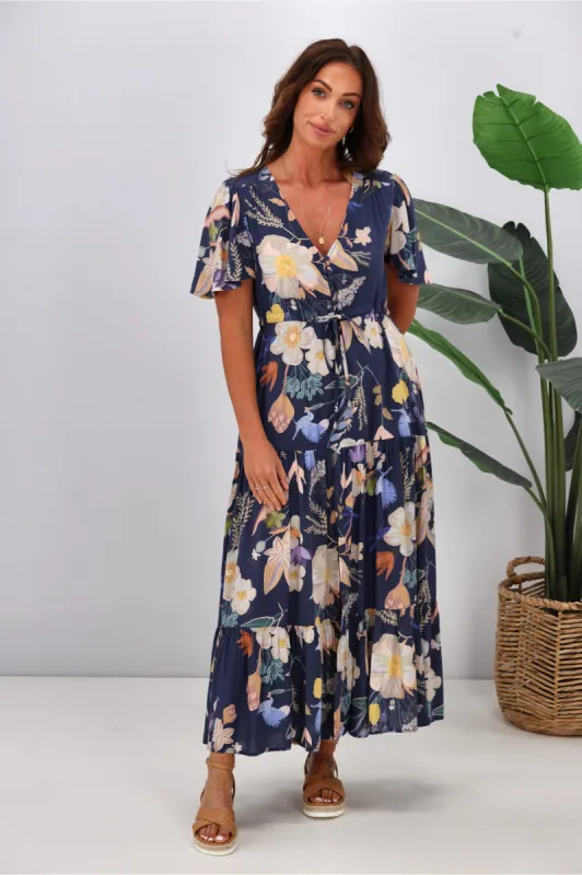 Fria Enchanted Forest Maxi Dress Navy sold by Shine On