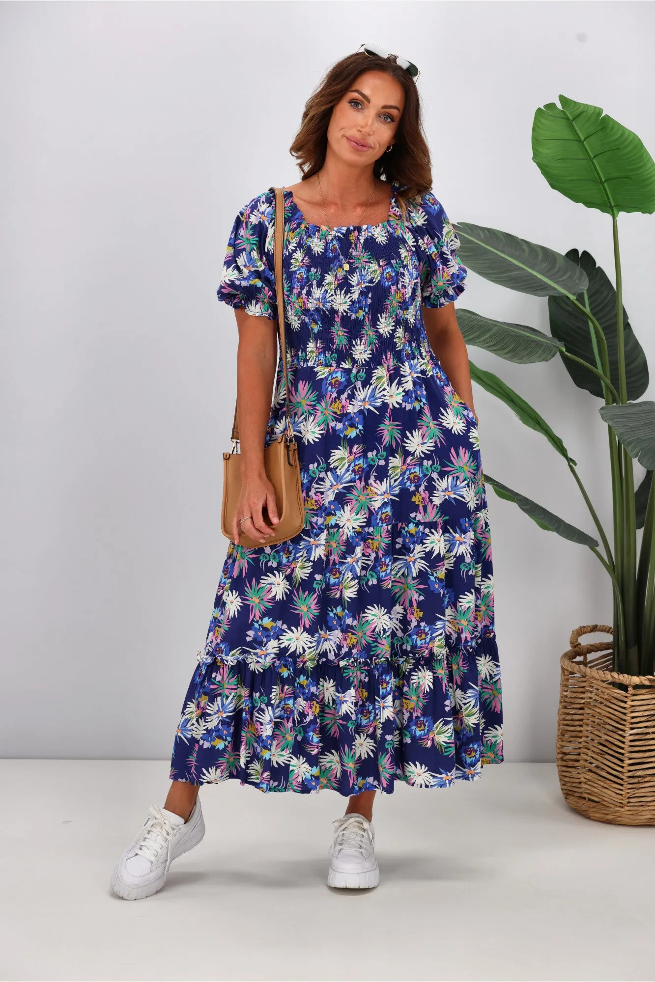 Sunday Boho Mia Dress Blue Floral sold by Shine On