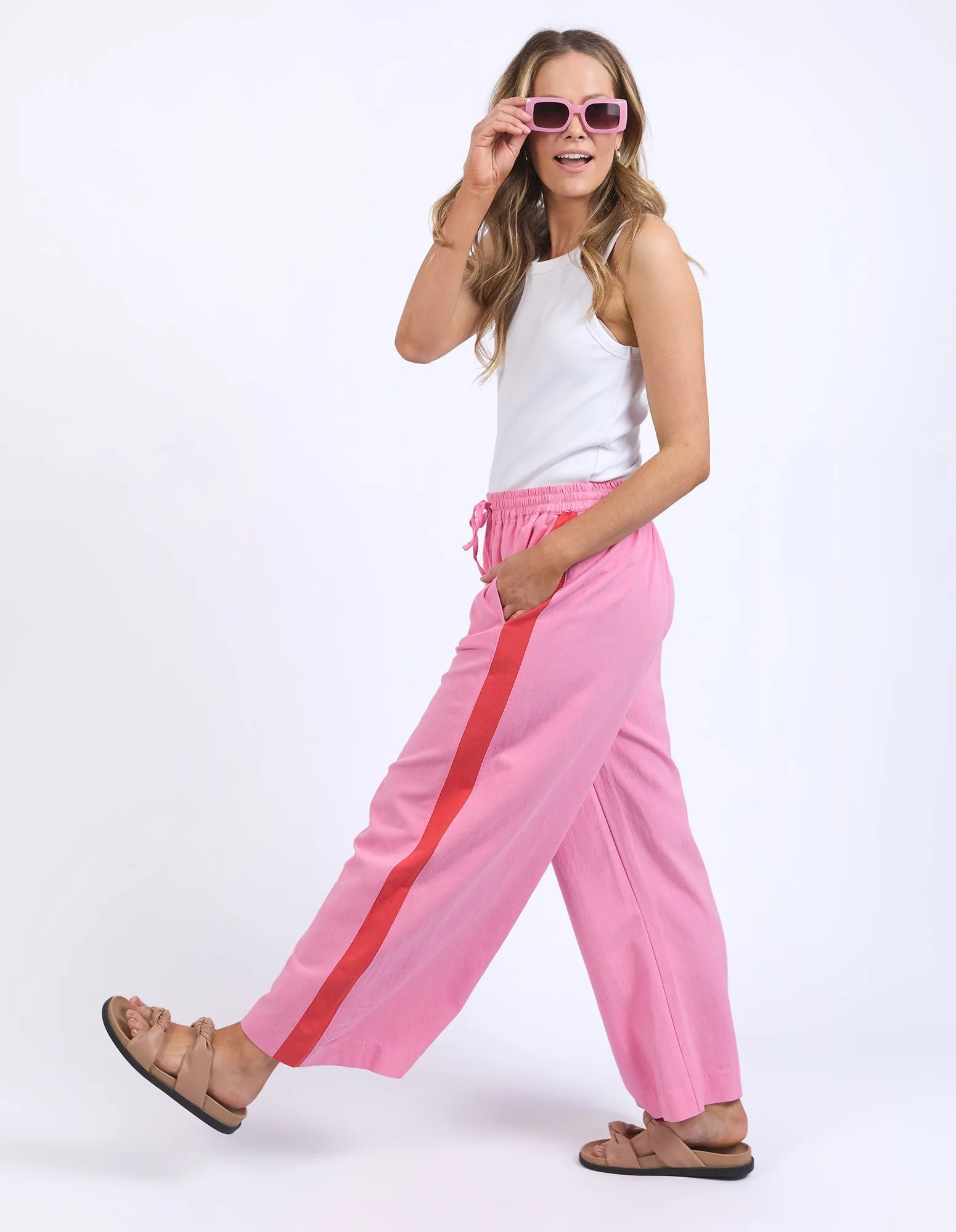 Elm Frances Stripe Pant Strawberry Pink/Bittersweet Red Stripe sold by Shine On product image thumbnail 2