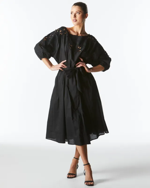 Fate Lily Pond Embroidered Dress Black sold by Shine On
