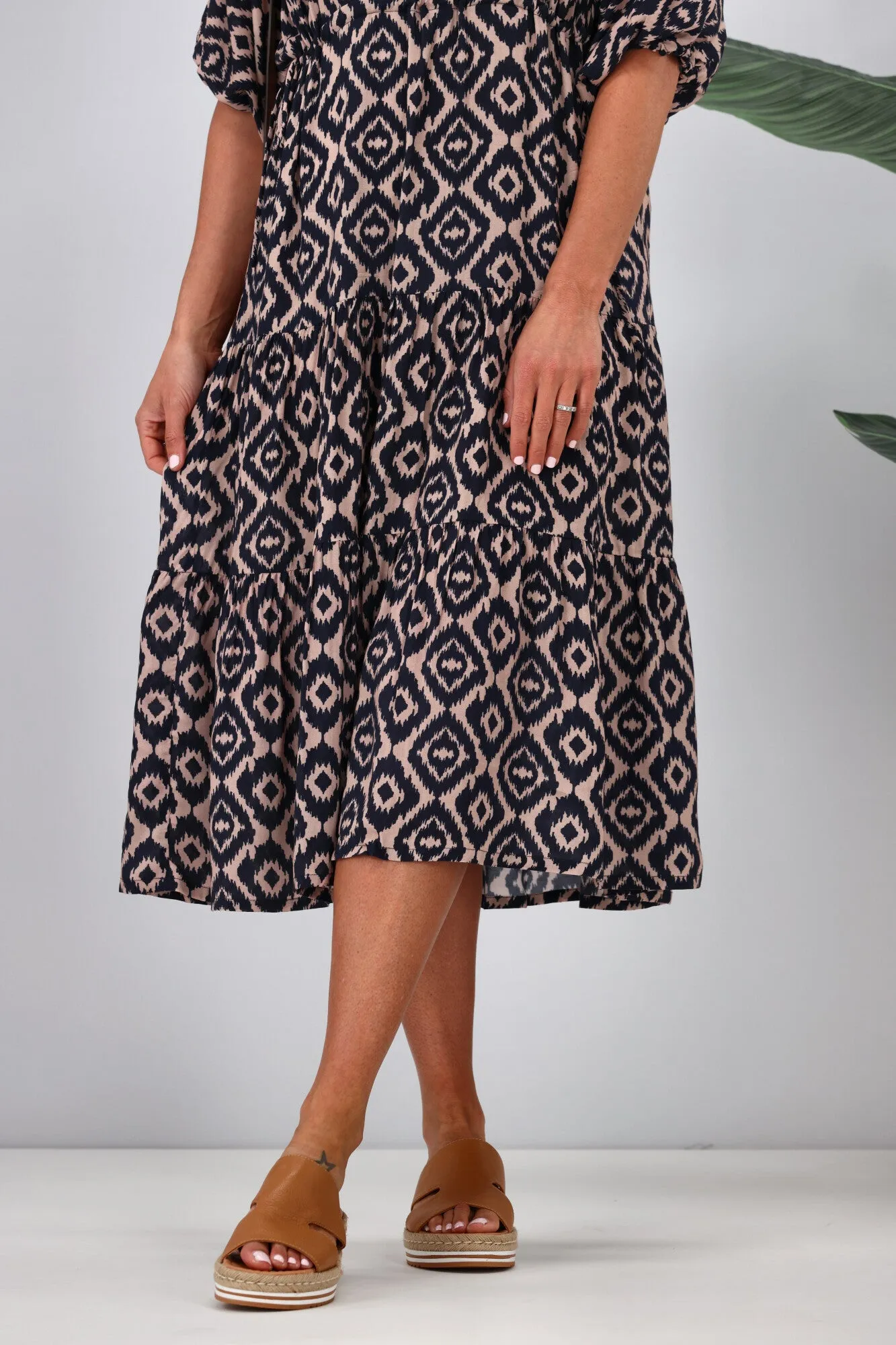 Gloss by Shine On Anna Maxi Tier Dress Midnight Natural Diamond Print sold by Shine On product image thumbnail 5