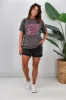 Shine On Label Roses Tee Charcoal sold by Shine On
