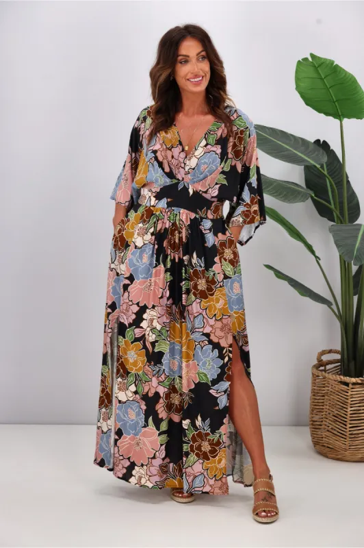 Dreamcatcher Florence Midi Dress Black sold by Shine On