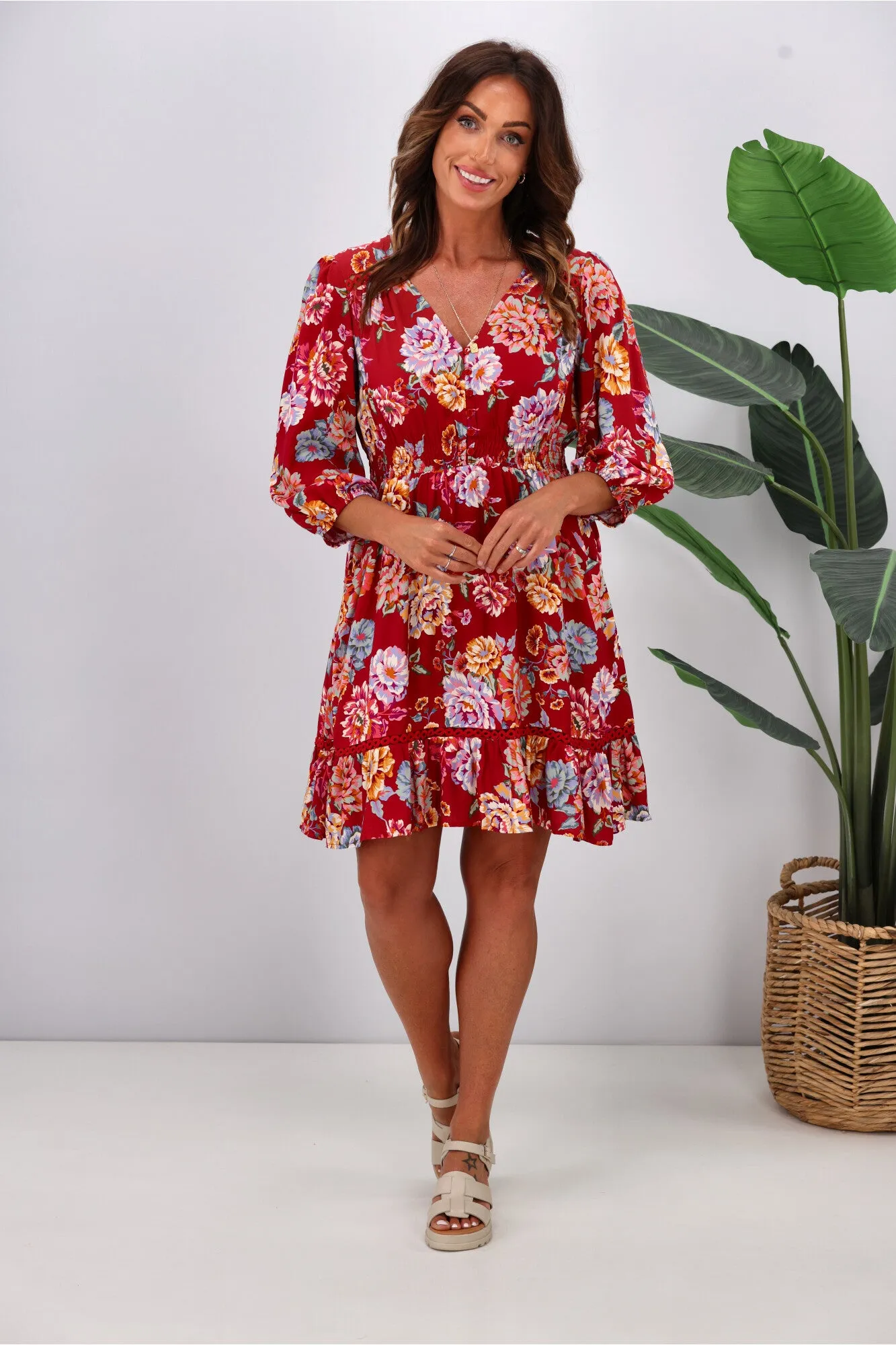 Dreamcatcher Kelly Mini Dress Pink Floral sold by Shine On product image thumbnail 4