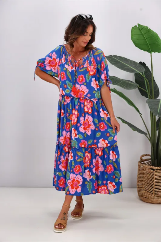Dreamcatcher Briar Midi Dress Blue Floral sold by Shine On