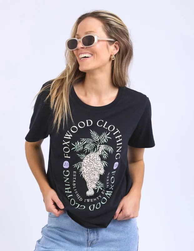 Foxwood Twenty Eightee Tee Washed Black sold by Shine On