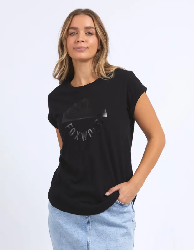 Foxwood Outline Tee Black sold by Shine On
