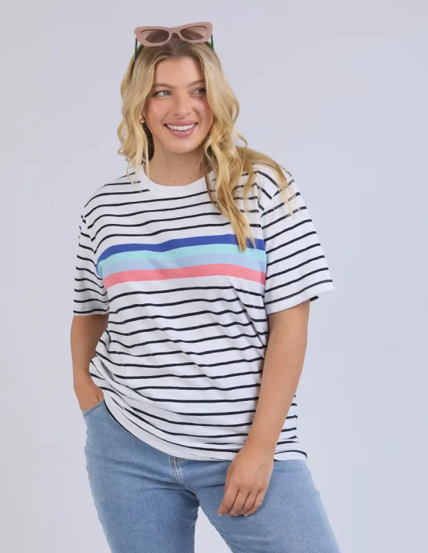 Elm Zena Tee White And Navy Stripe sold by Shine On