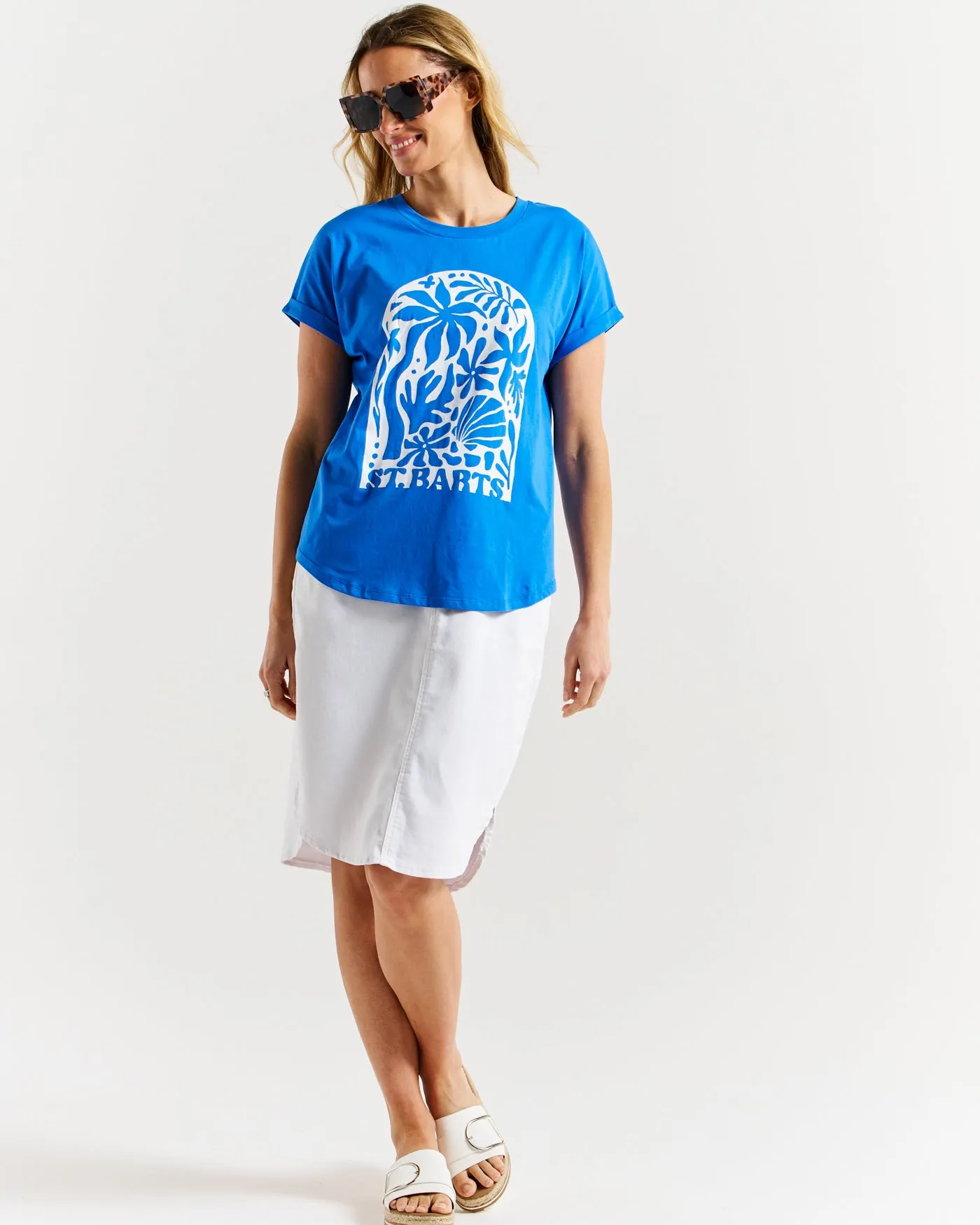 Betty Basics Hailey Short Sleeve Tee St. Palms Print sold by Shine On product image thumbnail 4