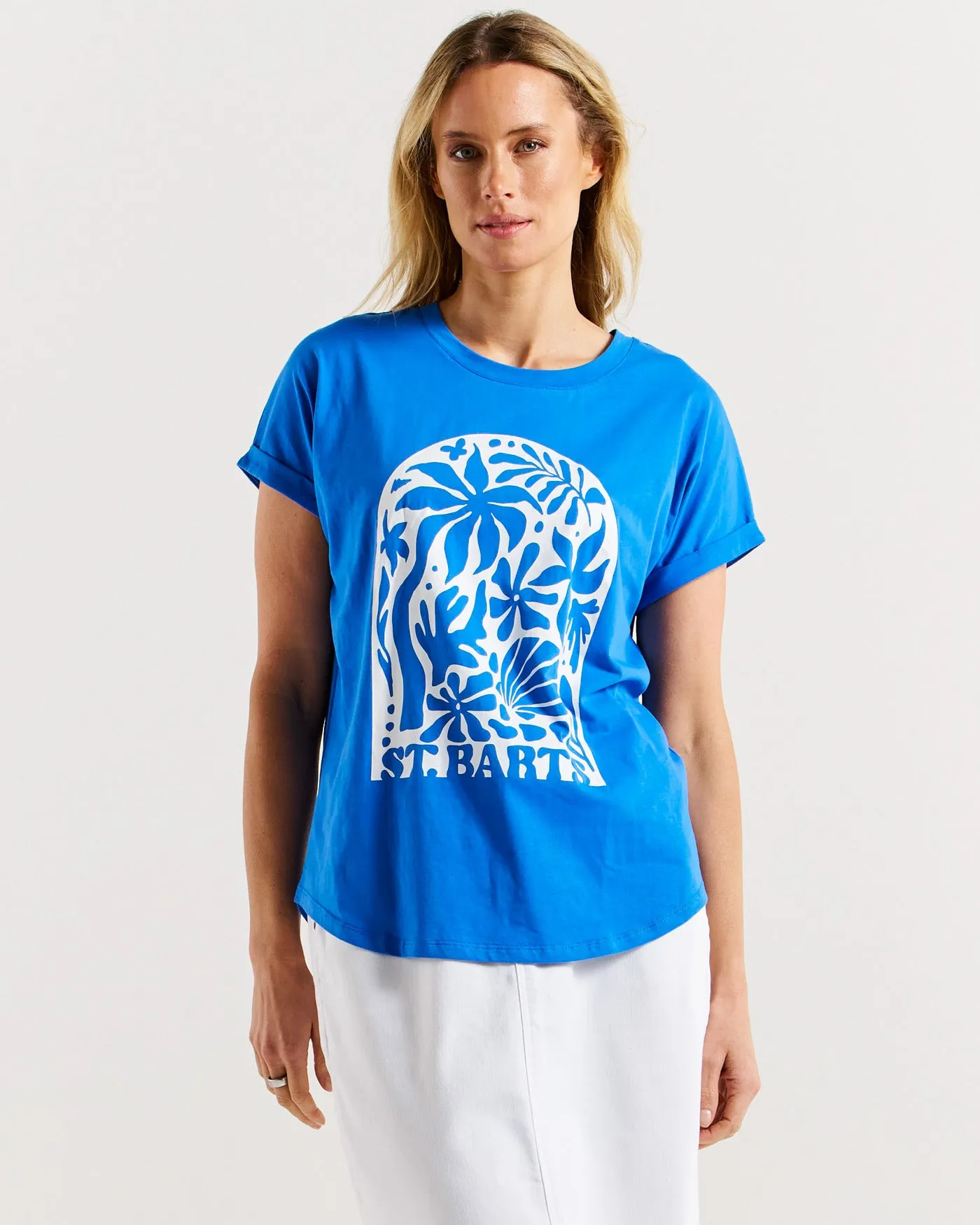 Betty Basics Hailey Short Sleeve Tee St. Palms Print sold by Shine On product image thumbnail 3