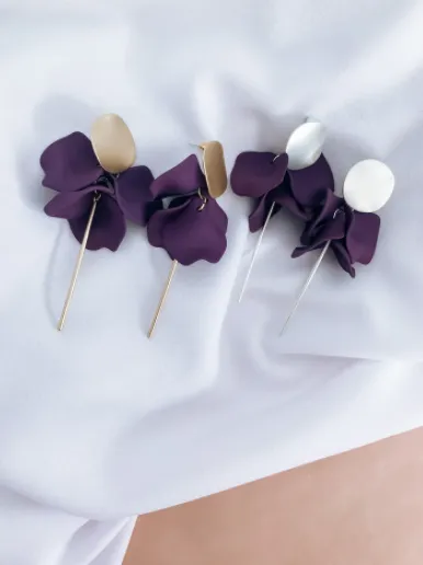 Willow Collective Flora Dangles Gold Blackcurrant sold by Shine On