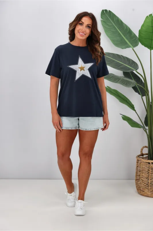Elm Starburst Tee Navy sold by Shine On