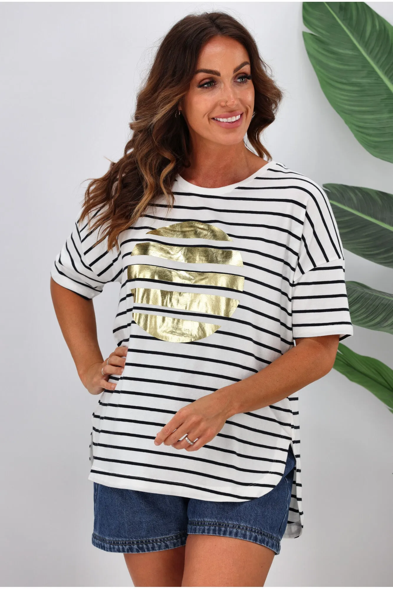 Elm Gleaming Stripe Tee White sold by Shine On product image thumbnail 2