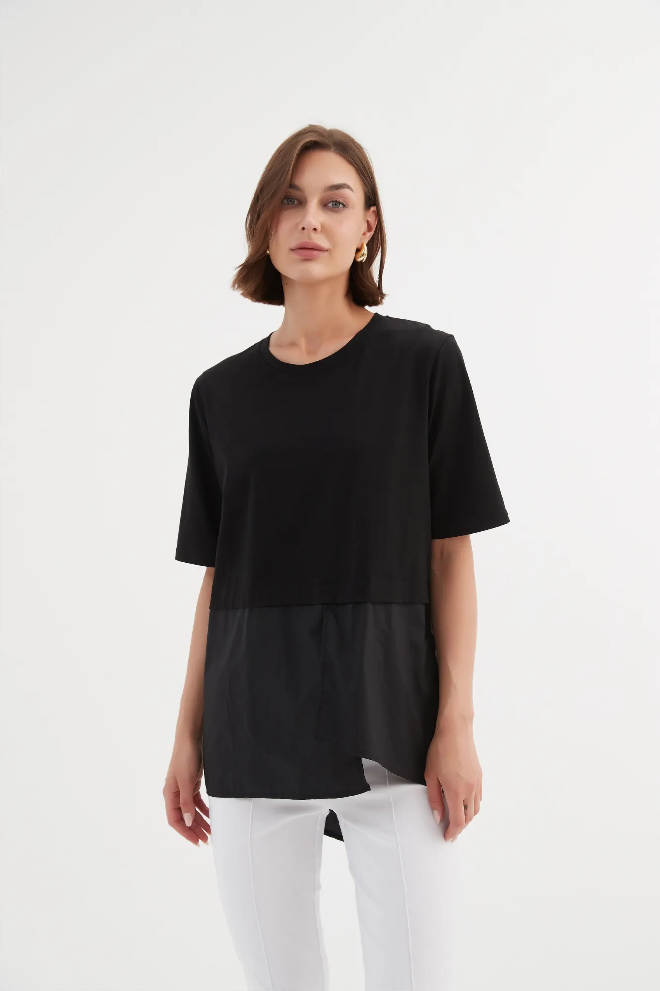 Tirelli Split Back Combi Tee Black sold by Shine On