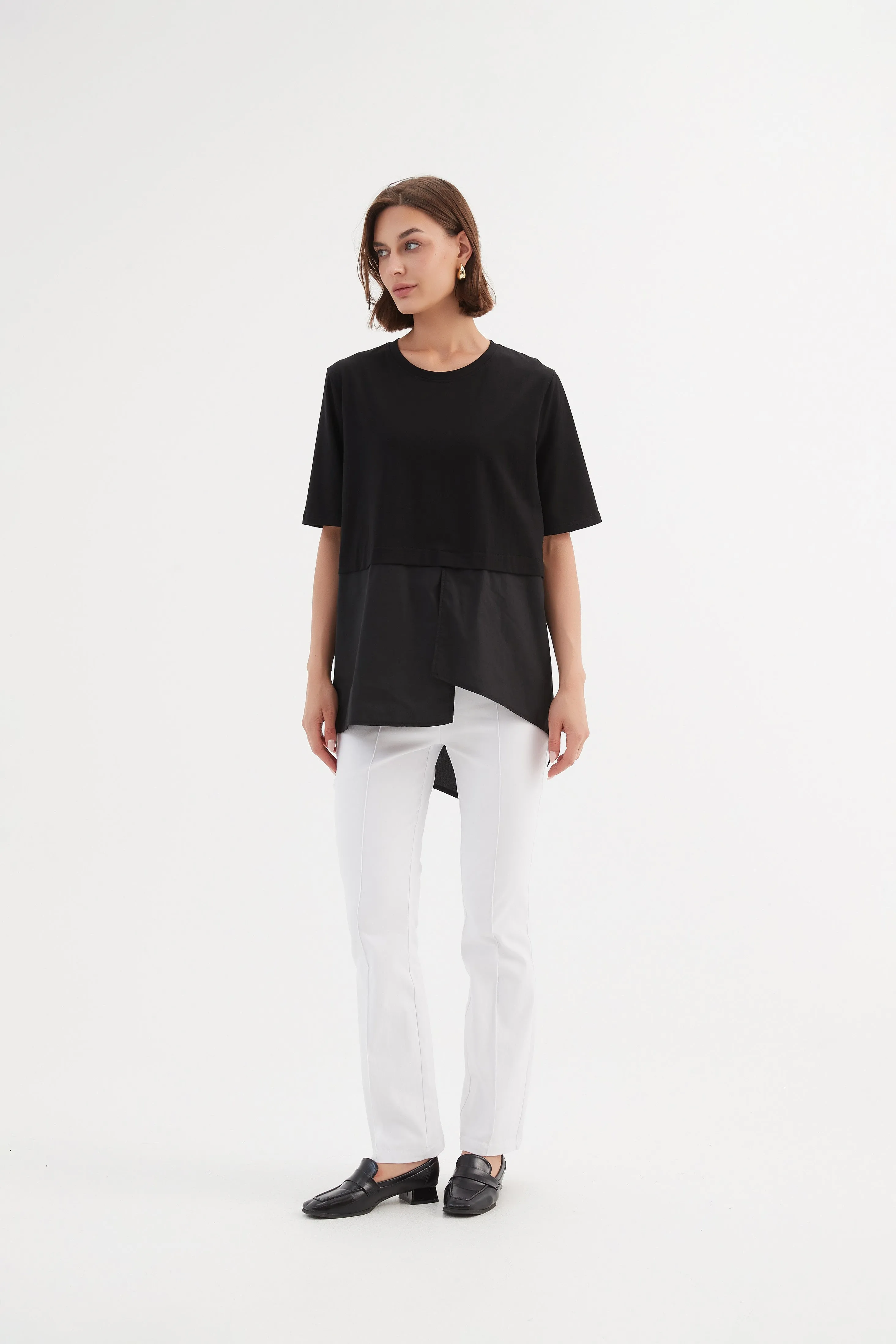 Tirelli Split Back Combi Tee Black sold by Shine On product image thumbnail 4