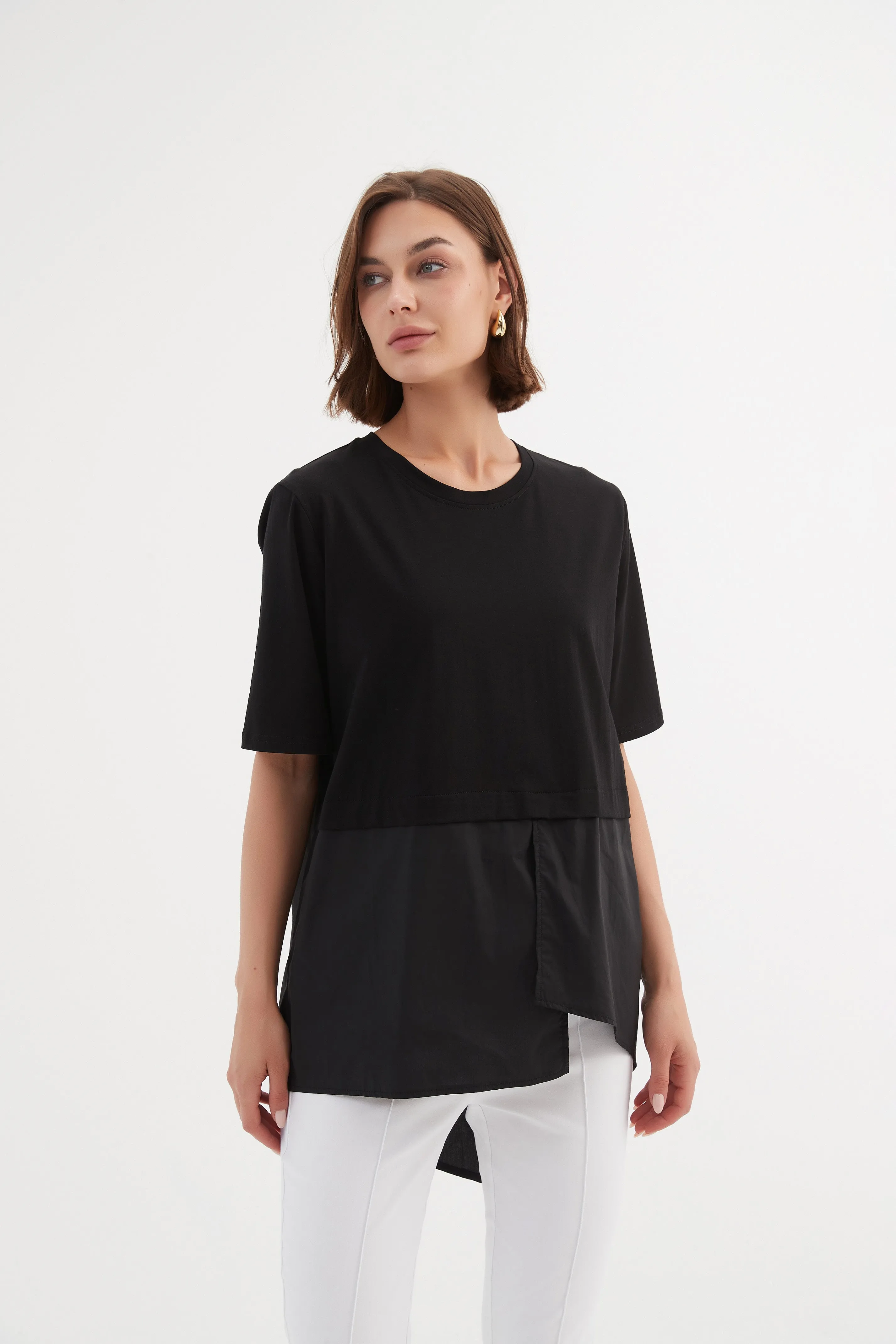 Tirelli Split Back Combi Tee Black sold by Shine On product image thumbnail 2