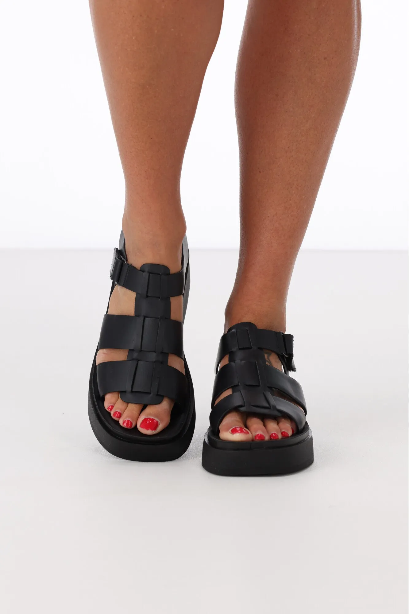 Los Cabos Pasis Sandal Black sold by Shine On