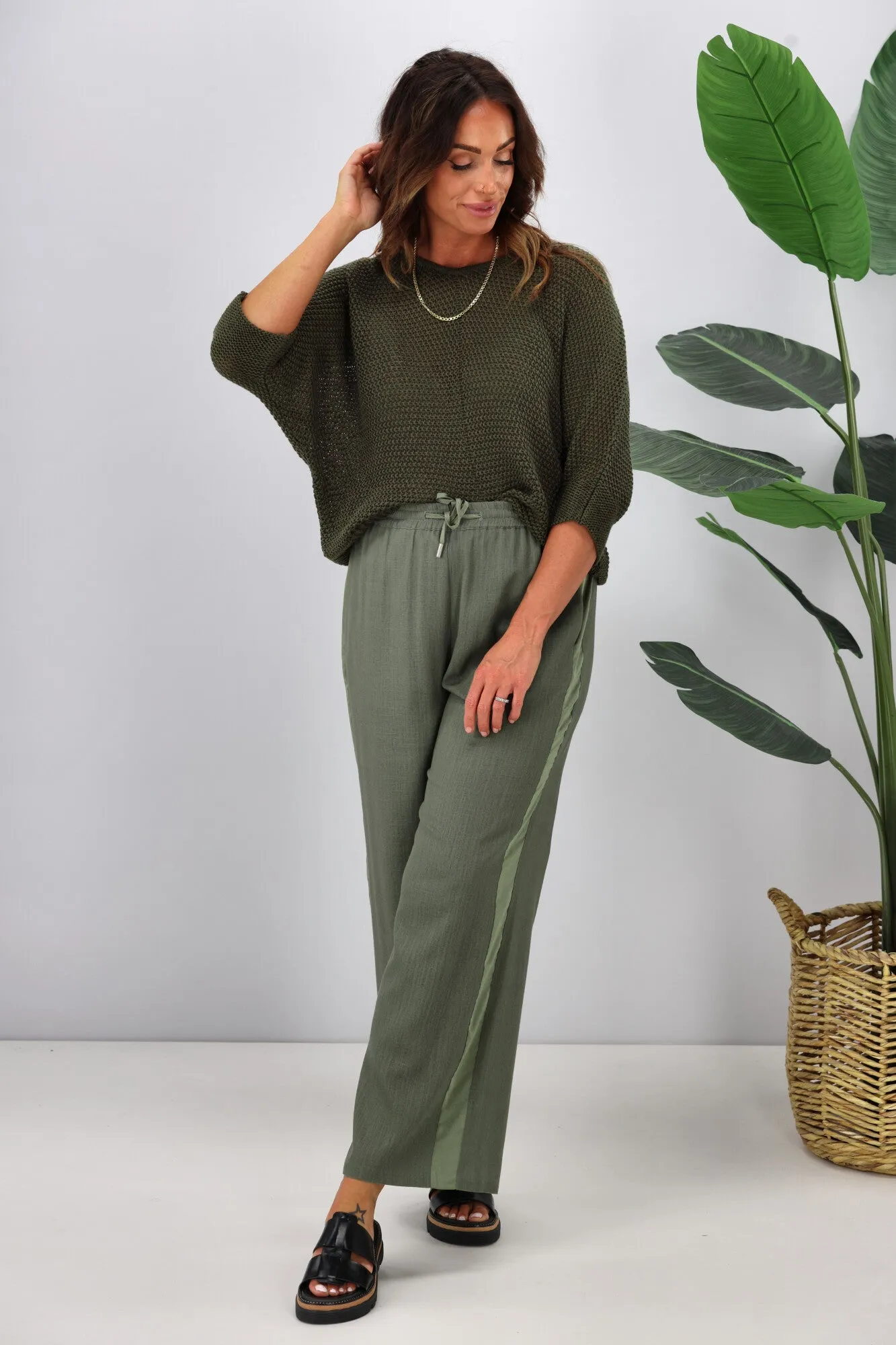 Jane James Lila Lurex Knit Top Olive Preorder Late January sold by Shine On product image thumbnail 5