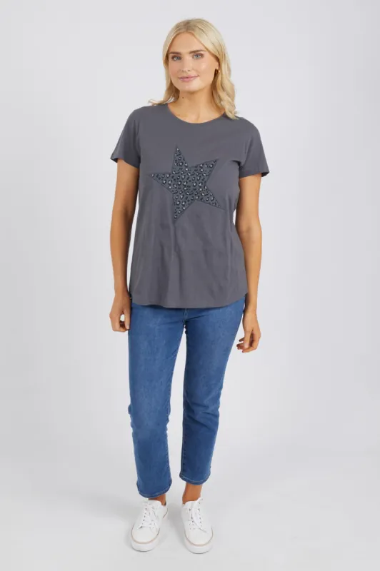 Elm Wild Star Tee Charcoal sold by Shine On