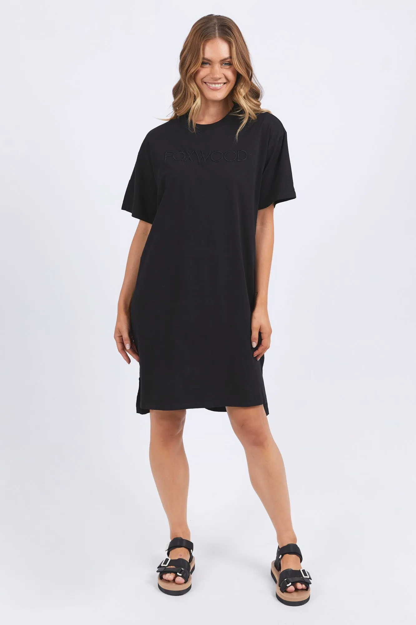 Foxwood Simplified Tee Dress Washed Black sold by Shine On