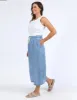 Elm Penny Utility Skirt Mid Blue Wash sold by Shine On