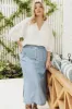Elm Penny Utility Skirt Mid Blue Wash sold by Shine On